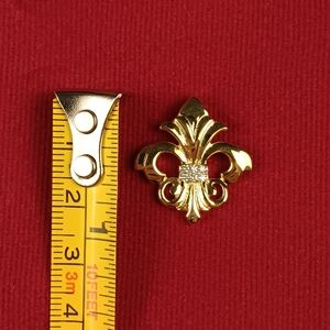 Fleur De Lis Charm Pendant 14K Gold Finish Sterling Silver 1/5ct Natural Diamond